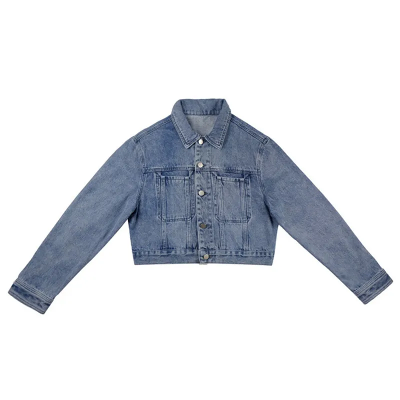 

Letter print jean jacket spring autumn oversized streetwear denim coat women new short women's denim jacket loose cotton outwear