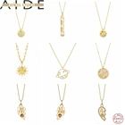 Aide 925 Серебряное ожерелье в винтажном панковском стиле; Монета ожерелье, подвеска, колье, для женщин, подарки на день рождения для девочек многослойное на ключицы ювелирные изделия