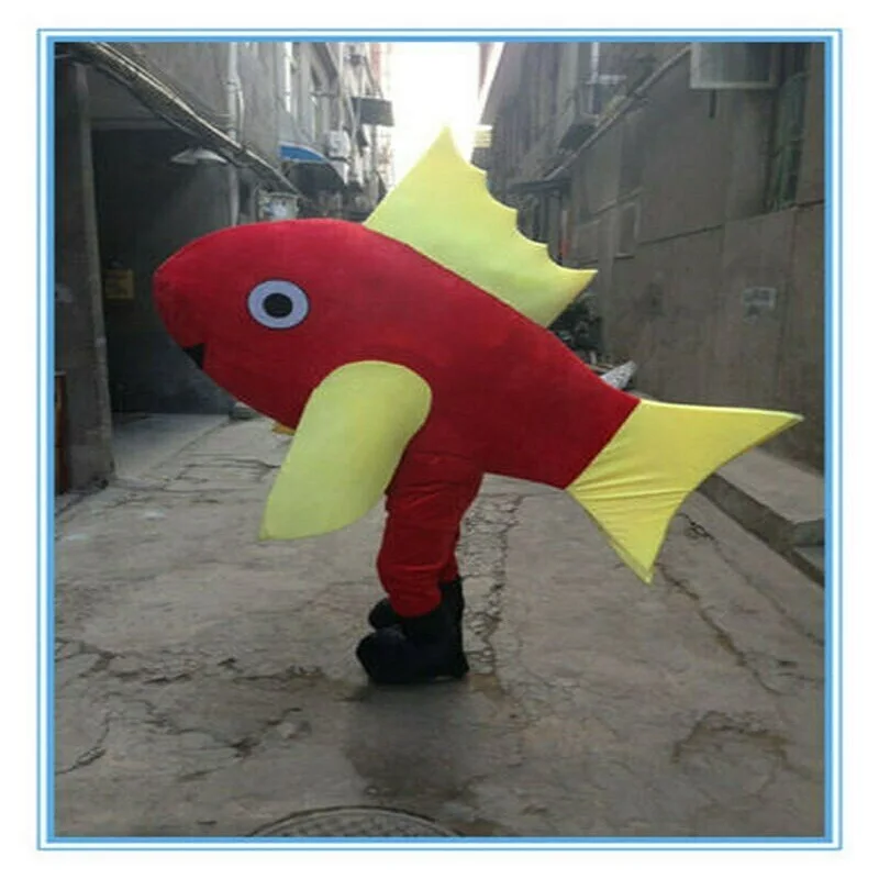 

Halloween Red Fish Mascot Costume Furry Suits Party Game Fursuit Cartoon Dress Outfits Carnival Halloween Xmas Easter Ad Clothes