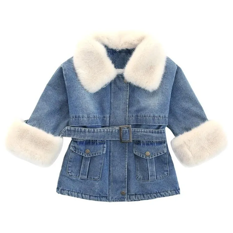Одежда для маленьких девочек Для Пальто Куртки с меховым воротником Сезон осень