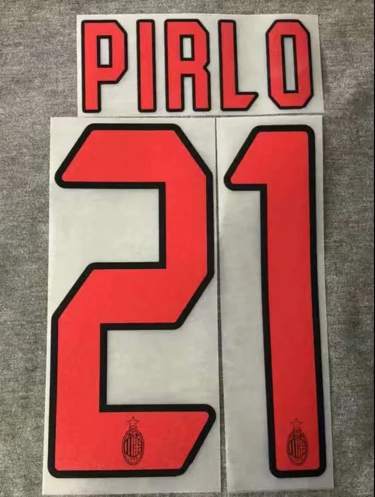2006 2007 Away AC Nameset #22 KAKA #21 Пирло #80 RONALDINHO #13 IN #7 Shevchenko #3 MALDINI Printing футбольная нашивка |