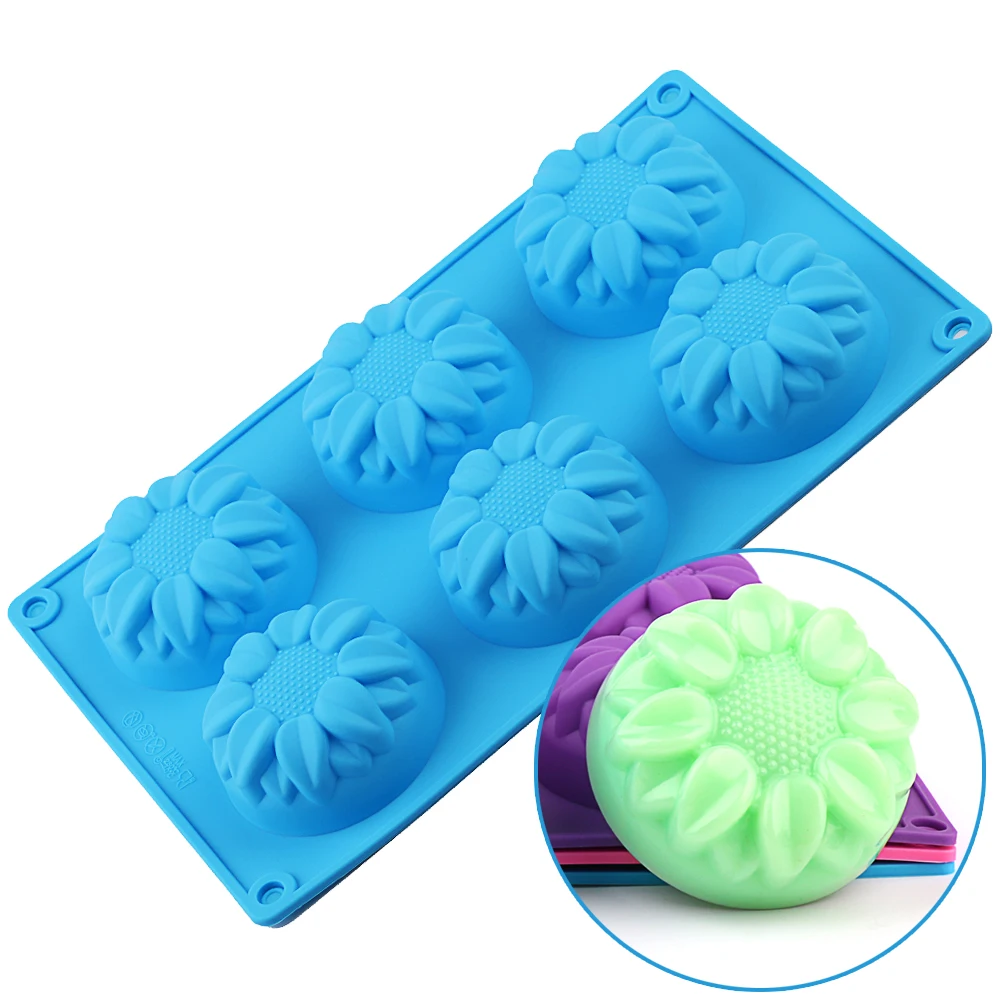 

Silicone Flower Shape Mold soap mold flower cake bakeware tool muffin cupcake jello pudding ice mould pastry biscuit bread Best