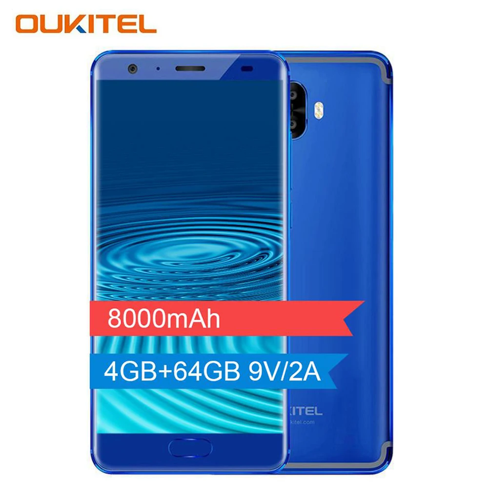 Oukitel K8000 8000 мАч 5," HD AMOLED lcd 4 ГБ ОЗУ 64 Гб ПЗУ Восьмиядерный двойной тыловая камера MTK6750T Быстрая зарядка смартфон с отпечатком пальца