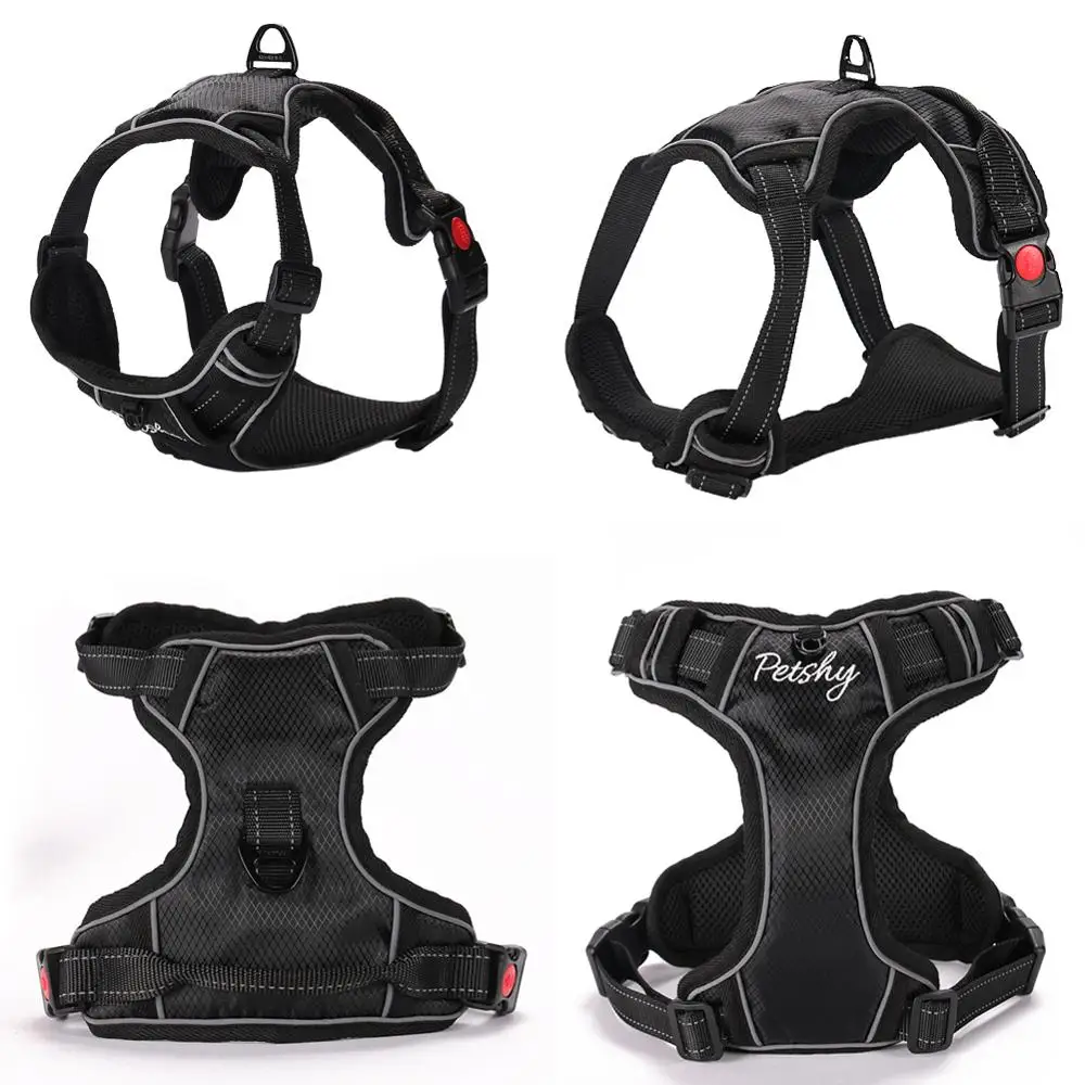 Шлейка для собак Petshy светоотражающая нейлоновая воздухопроницаемая сетка не