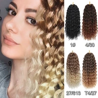 loose deep wave crochet hair synthetic hair extensions 16inch afro curls ombre 36standspack for women