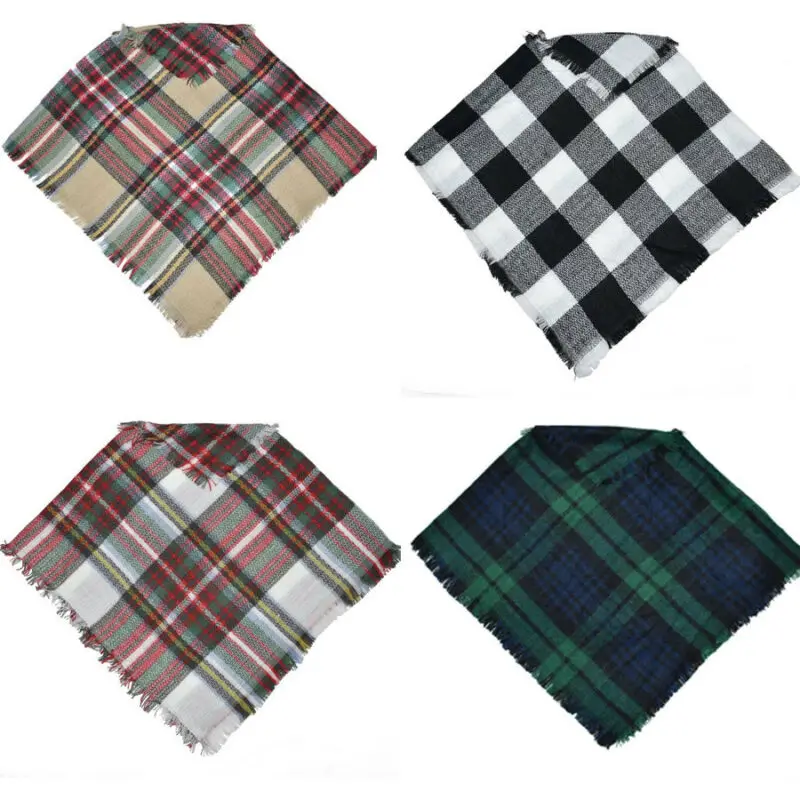 Детская накидка шаль Классическая зимняя одежда для девочек платок с кисточками