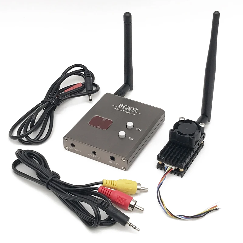 Передатчик FPV и беспроводной AV ресивер RC832 48 каналов дальность более 5 км 8 ГГц 2 Вт