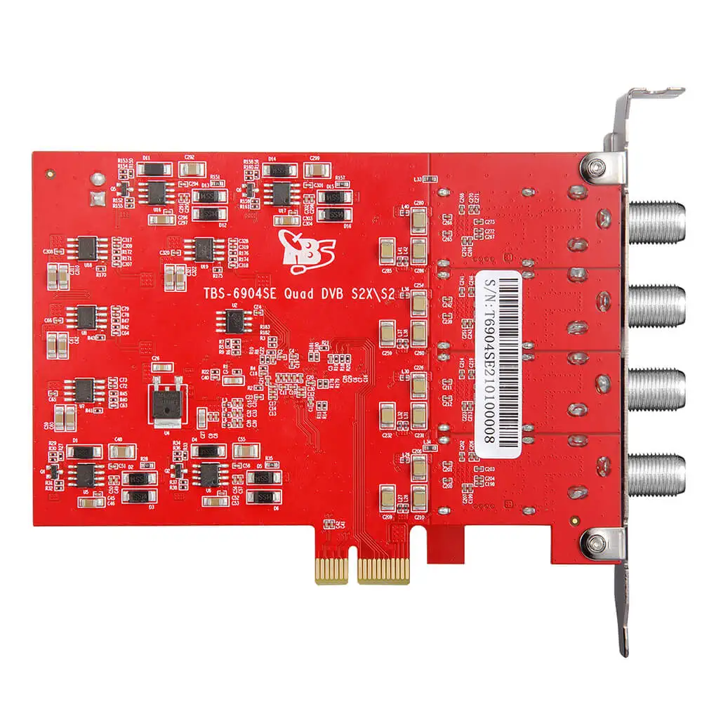 TBS6904se DVB-S S2 S2X четырехъядерный тюнер PCIe карта для просмотра и записи спутник FTA