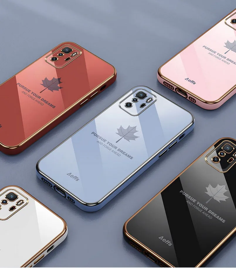 maple leaf plating phone case for poco x3 gt m3 pro 5g poco f3 x3 pro nfc case soft silicone camera protect cover poco f2 pro free global shipping