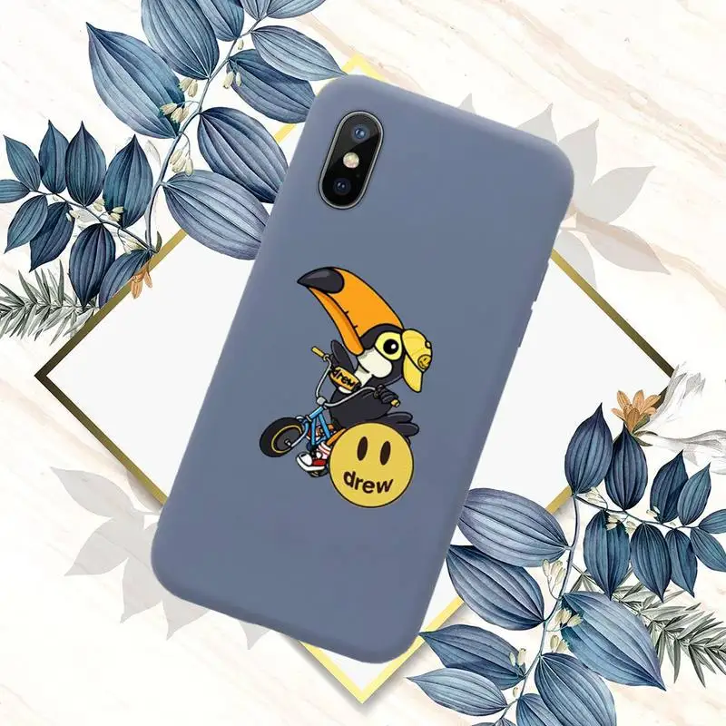 

drew house Phone Case Candy Color for iPhone 11 12 mini pro XS MAX 8 7 6 6S Plus X SE 2020 XR