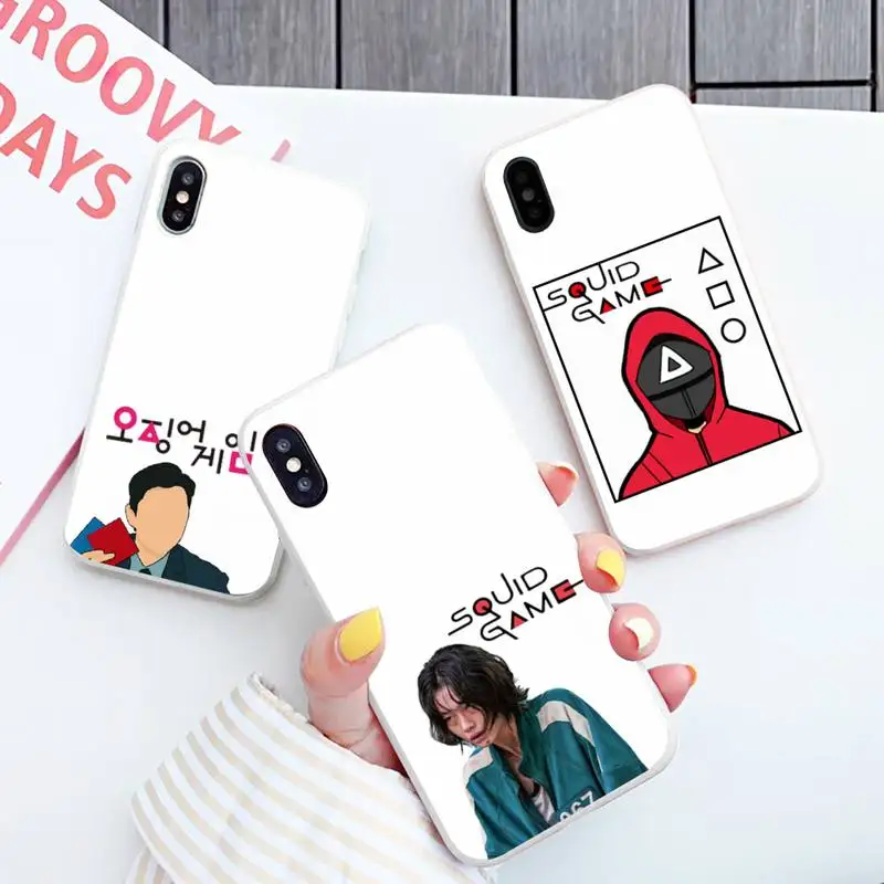 

Squid game 067 456 Phone Case Candy Color for iPhone 6 6S 7 8 11 12 XS X SE 2020 XR mini pro Plus MAX funda shell cover coque