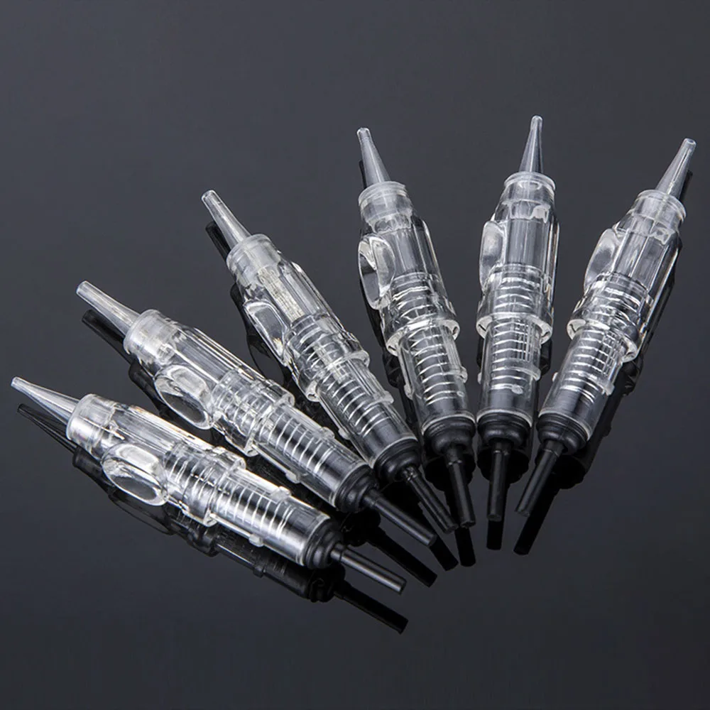 

100Pcs 0.18mm/0.25mm/0.3mm 1RL Tattoo Needles Embroidery Cartridge Permanent Makeup Needle for Eyebrow Lip for Electric Machine