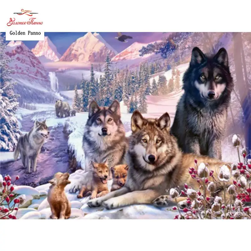 5D DIY Diamond Painting Animal Full Square Diamond Embroidery Wolf Home Decoration Gift Kits