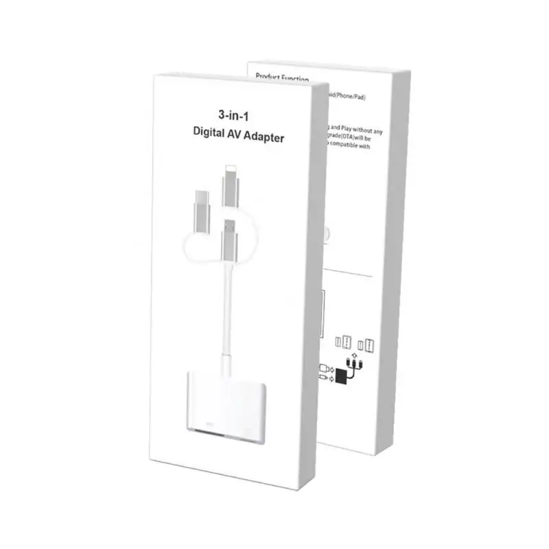 1080P дисплей адаптер для samsung huawei 3 в 1 IPhone Тип C USB к HDMI кабель адаптер|Кабели HDMI| |