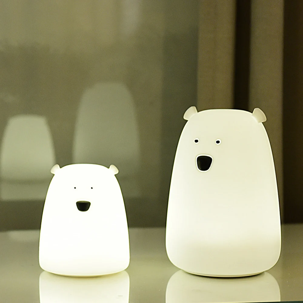 Силиконовый Ночной светильник прикроватная лампа милый в форме медведя детская