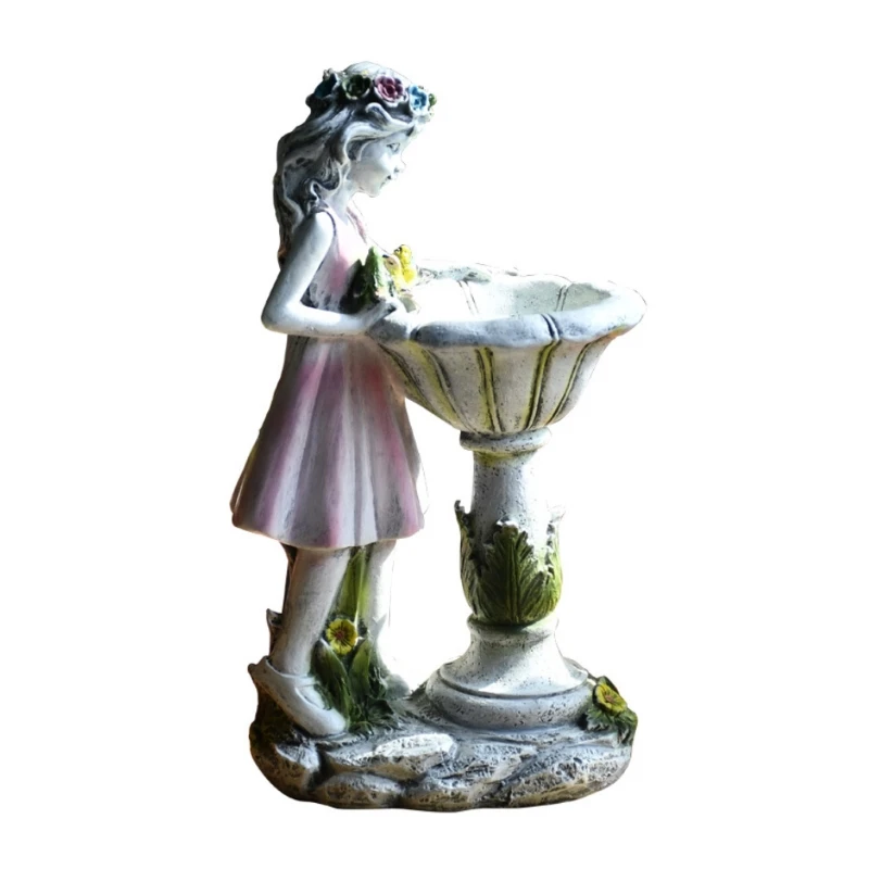 

X37E SolarGarden Fairy Angel Statue Resin Craft Landscaping Figurine Sculpture Decor