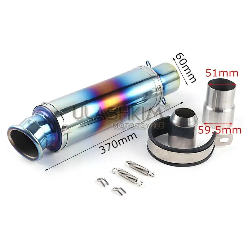 

60mm Universal Motorcycle Exhaust Escape Muffler S1000RR CBR1000 Ninja400 EX400G Xmax300 Z1000 FZ800 CBR500 RSV4