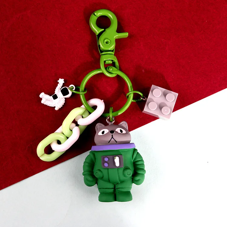 

Mouse Panda Fox Astronaut Keychain Cute Space Doll Car Key Chain Pendant Airpods Earphone Set Accessory Keyring