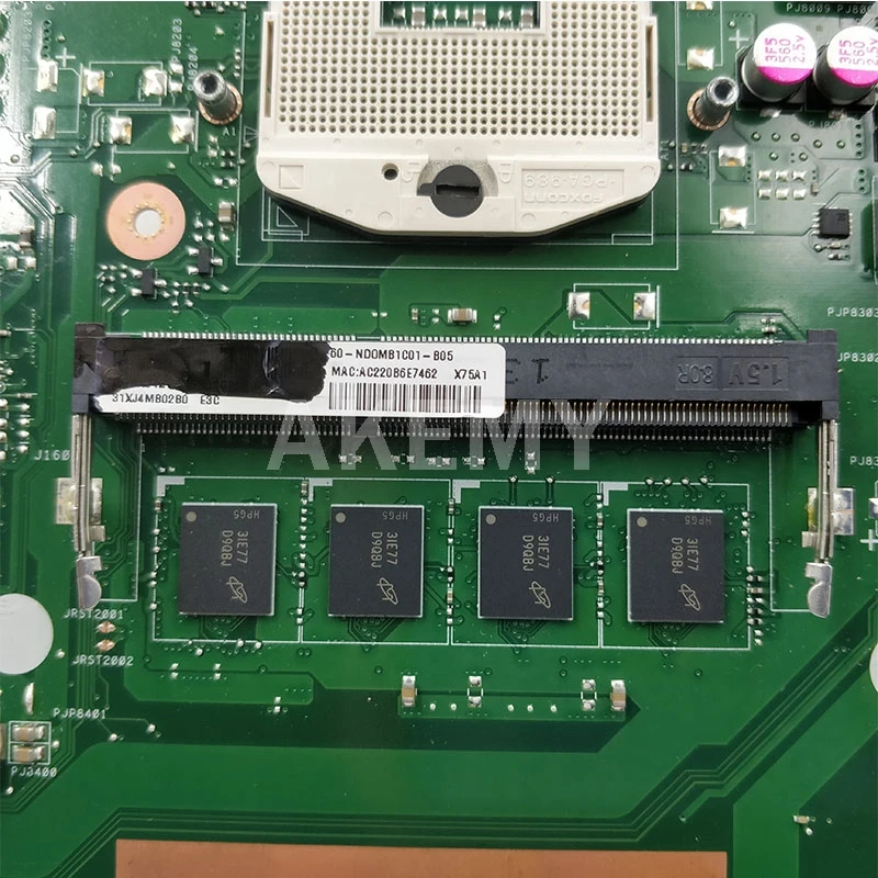 

Akemy Laptop motherboard for ASUS X75VC X75VB X75VD X75VD1 X75A X75A1 X75V mainboard 4GB-RAM 2.0 GHz