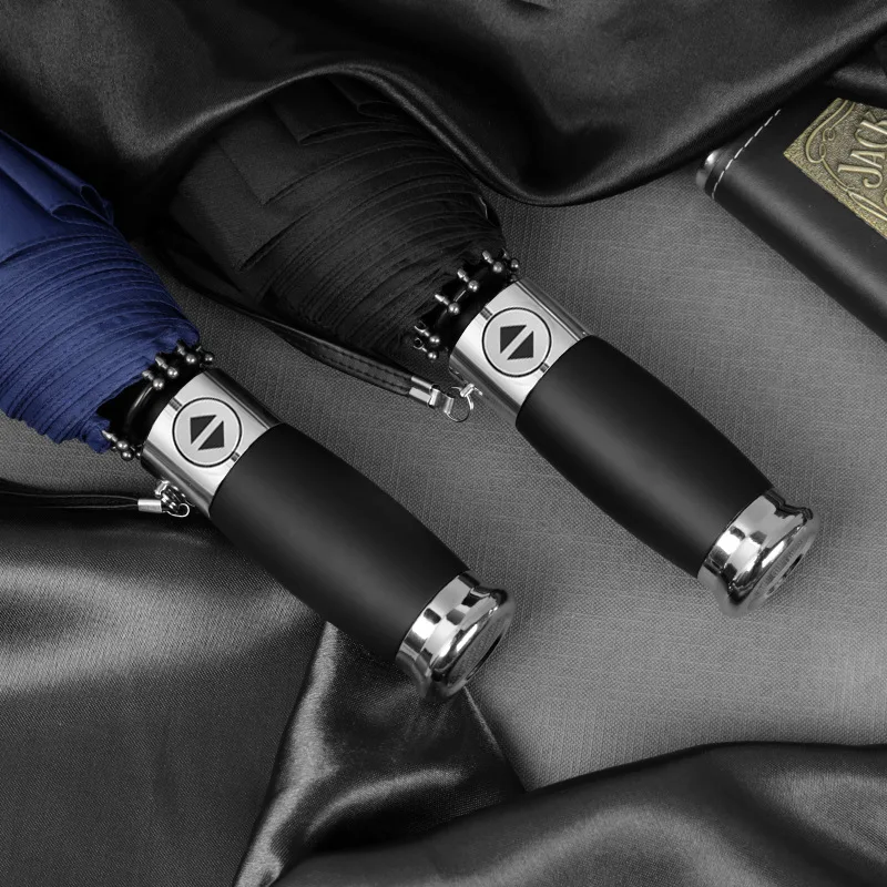 

High-end Automatic Business Men Umbrella Rain Women Three-folding Windproof Sunny And Rainy Anti-UV Umbrella 4 Colors