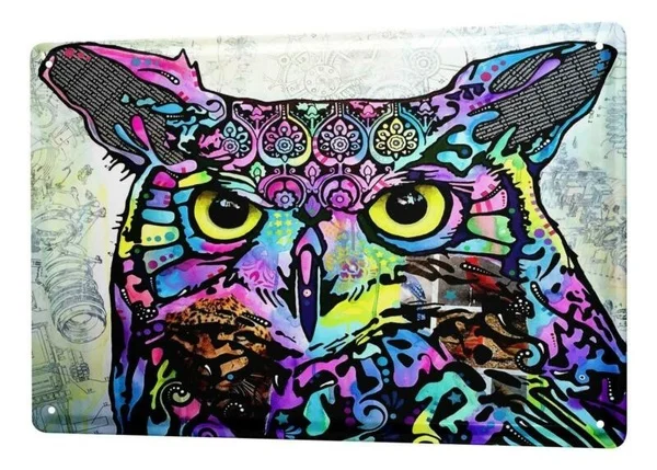 

Жестяной знак птица вид сова