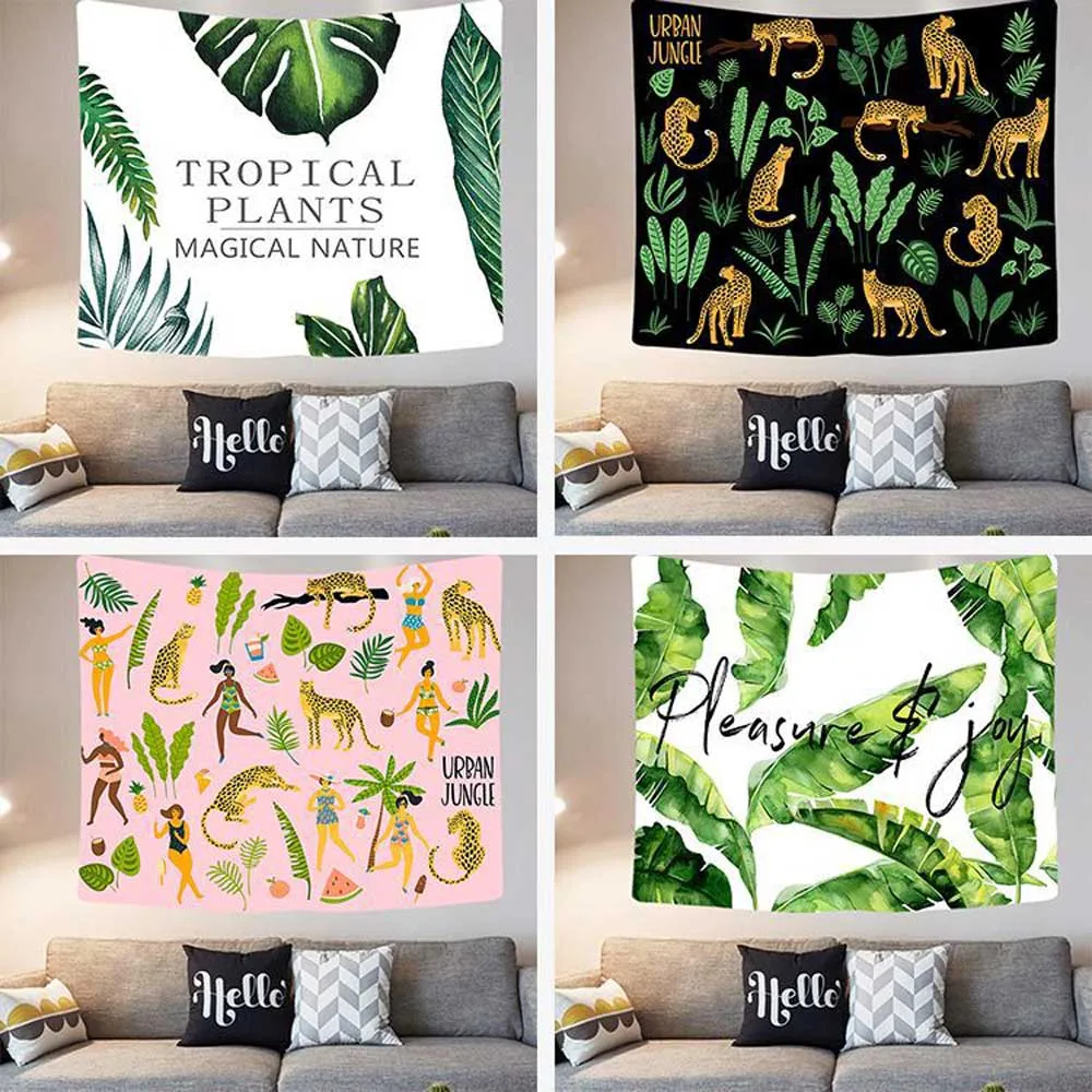 Мультяшная акварельная картина настенный тканевый гобелен подвесной