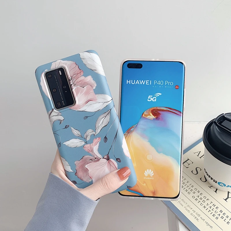 Чехол P40 Lite для Etui Huawei P30 Pro винтажный силиконовый чехол с зелеными листьями и