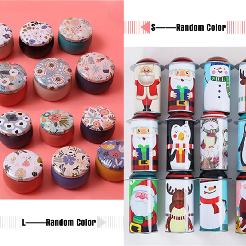 

DIY Christmas Iron Jar Cartoon Snowman Elk Sweet Candy Storage Box Candy Box Large Capacity Santa Claus Organizer Tin Xmas Decor
