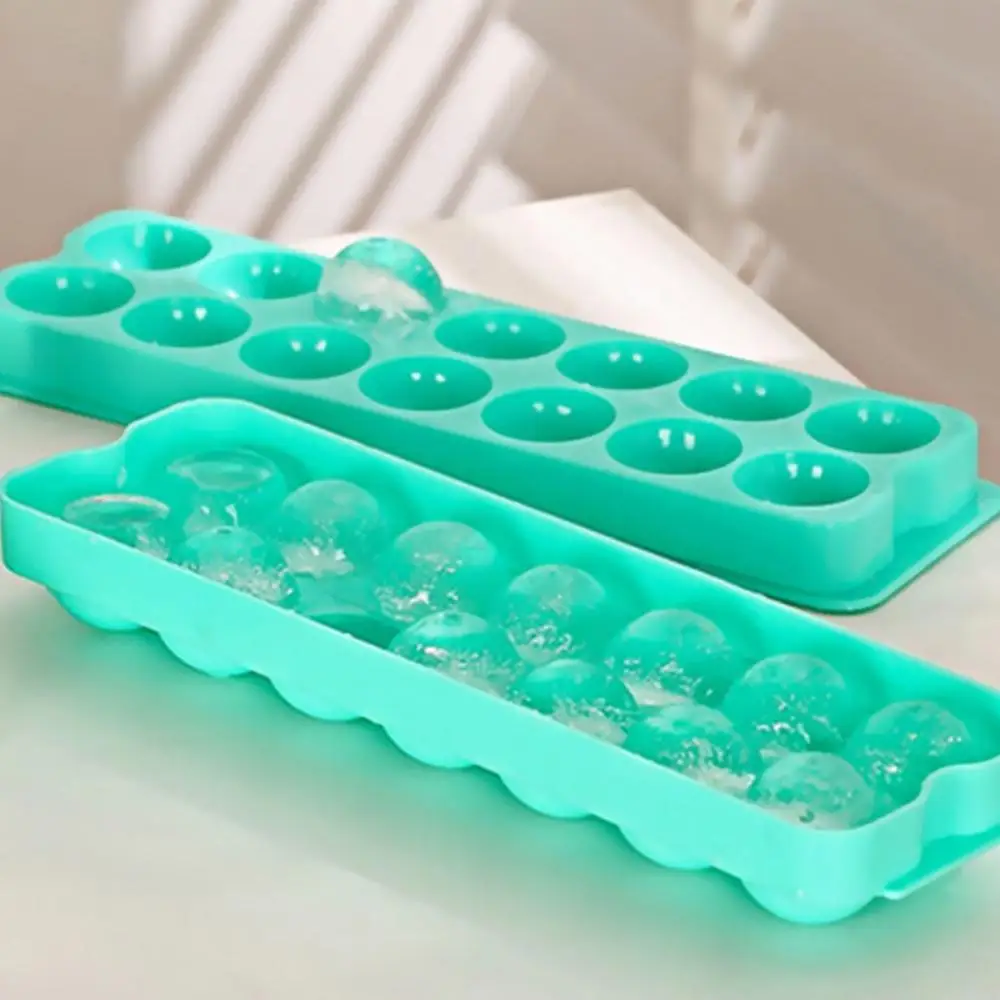 Высококачественная пластиковая форма для льда 14 ячеек круглая с гибким выпуском