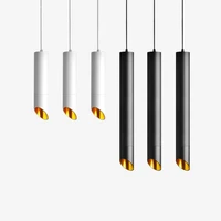 cylinder dimmable led pendant lights long tube lamps kitchen dining room shop bar decoration cord pendant lamp background lights
