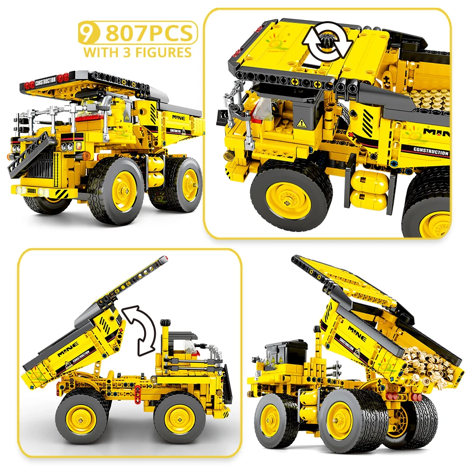 Engineering Bulldozer Crane Technic Dump Truck Building Blocks City Construction vehicle car Toy For Children kids gift | Игрушки и