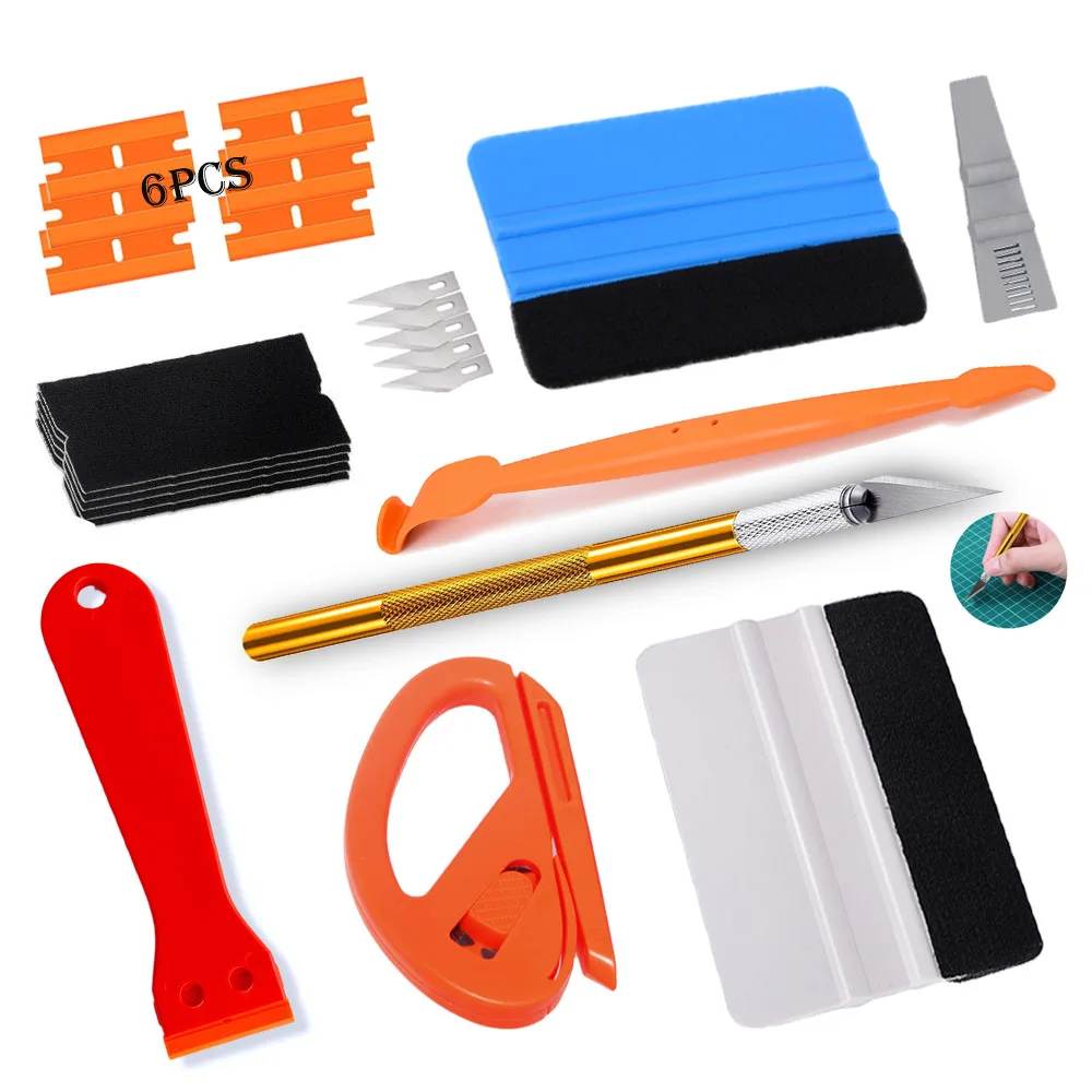

Car Accessories Foil Tool Vinyl Film Wrapping Micro Magnet Squeegee Razor Scraper Window Tinting Auto Stickers Decals Kit