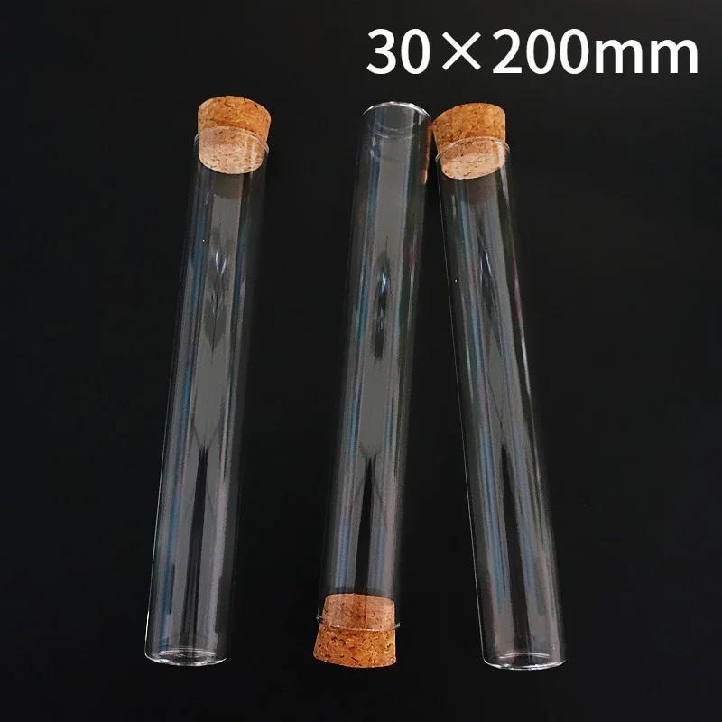 

6pcs/lot 30x200mm Glass Test Tube With Cork Flat Bottom Like Wedding Favor Tea Package