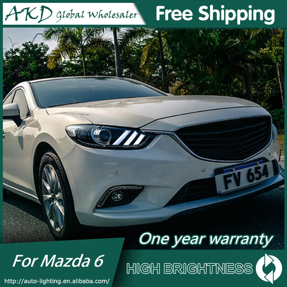 AKD автомобильный Стайлинг для Mazda 6 фары azda6 Atenza светодиодный фонарь Mustan дизайн DRL Bi Xenon объектив Высокий Низкий луч парковка