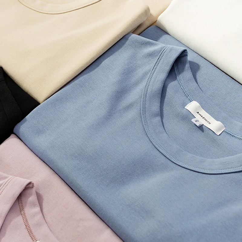 

Harajuku Teen Shirt 10 Solid Color Basic Pullovers Women Casual Clothes Summer Short Tops Tees Korean T Shirt White Blue Tshirt