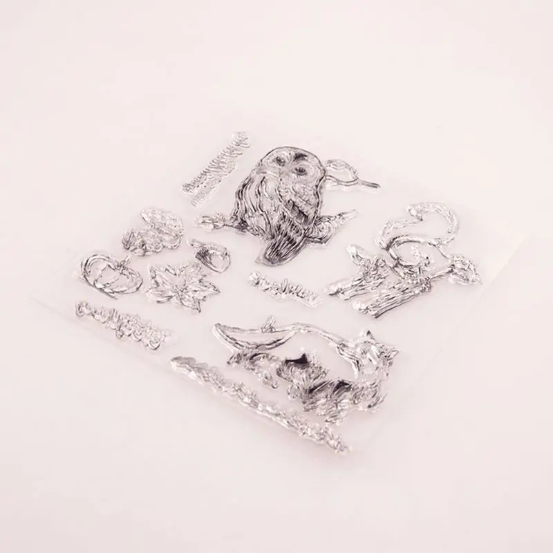 Сова волк силиконовый прозрачный чехол печать штамп DIY Скрапбукинг рельефная