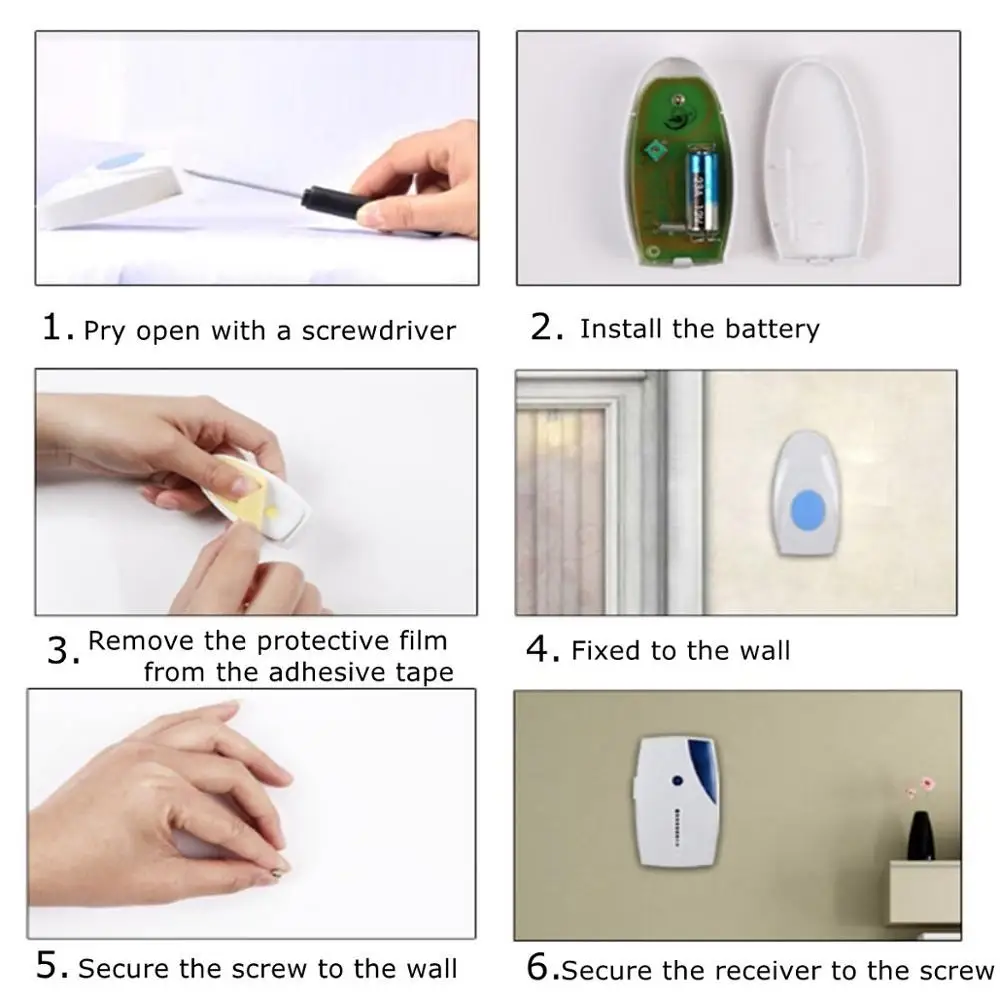 Беспроводной дверной звонок Водонепроницаемый 100 м Диапазон низкая цена