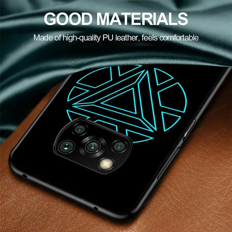 Marvel Superhero Logo For Xiaomi Poco C3 M3 M2 X3 NFC X2 F2 Pro F1 F3 Mi Play Mix 3 A2 Lite A1 6 5X Black Soft Phone Case
