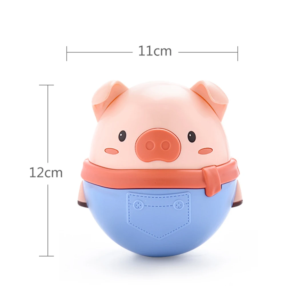 

Infant Baby Lovely Cartoon Pig Tumbler Doll Rattles Teether Toddler Bath Toy Early Learning Education Toys Gifts