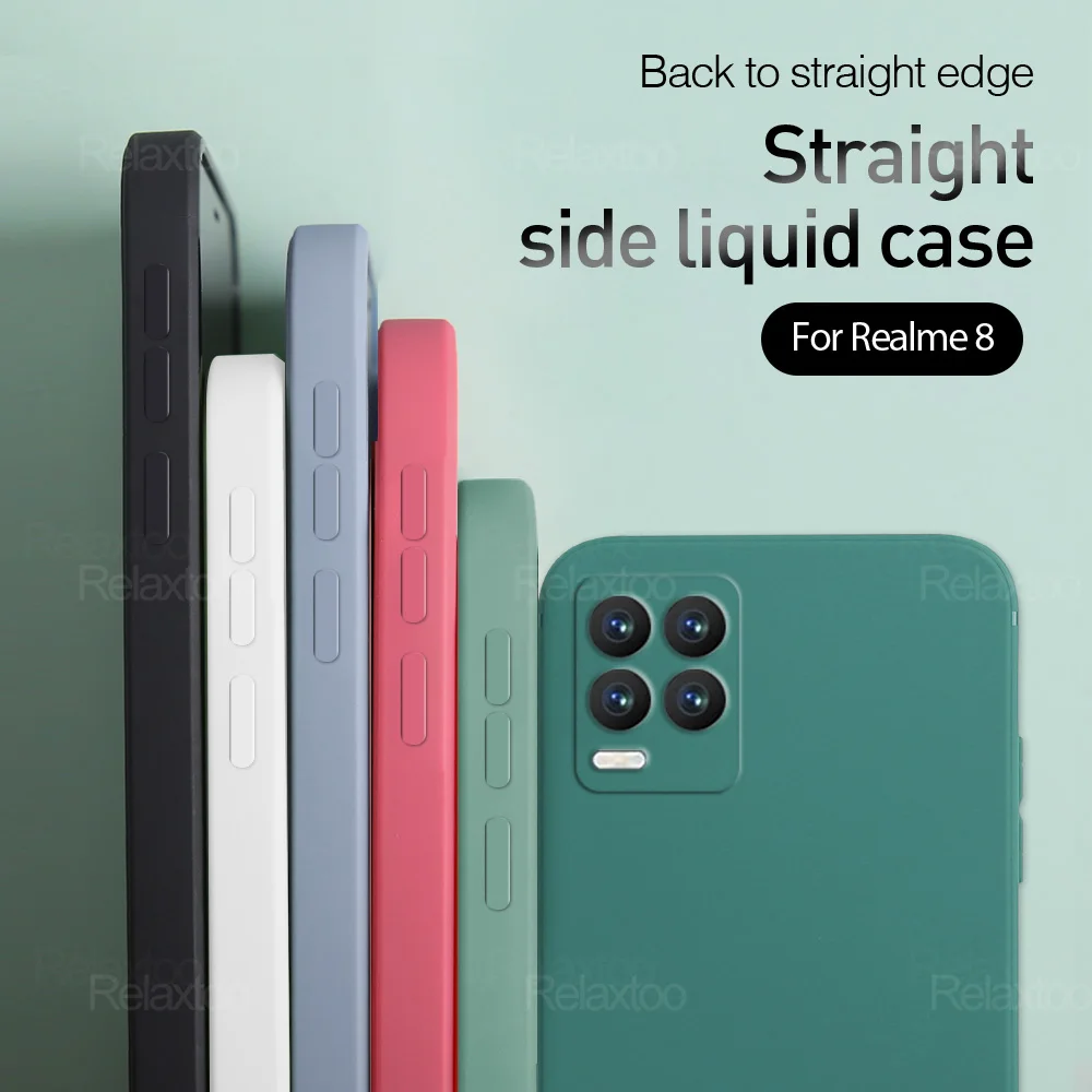 realmy 8i shockproof phone back cover for oppo realmi8i i8 realme 8 pro 8pro square liquid soft silicone protector case fundas free global shipping