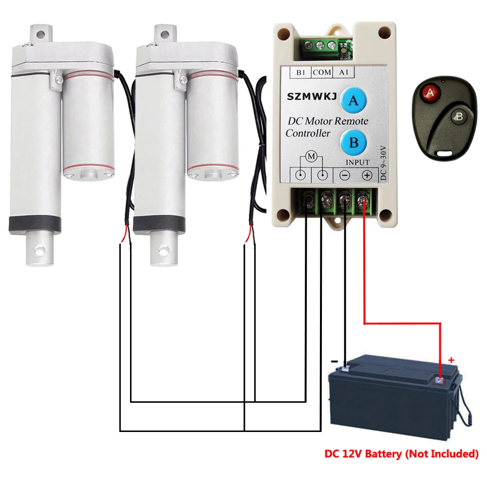 2X 1500N/330lbs сверхмощный 50 мм 2 &quotс линейным приводом 12V мотор + беспроводные наборы