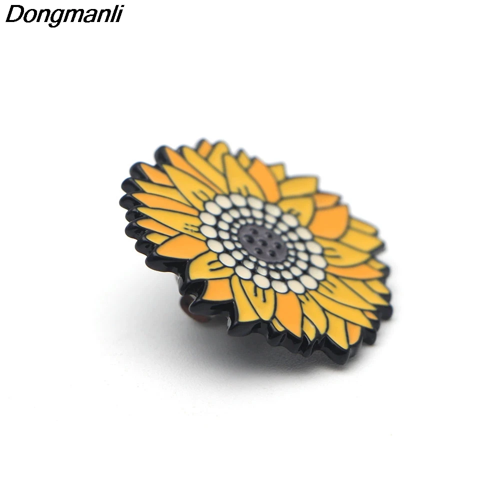 O137 оптовая продажа 10 шт./лот булавка с подсолнухом Ван Гога модная брошь в виде