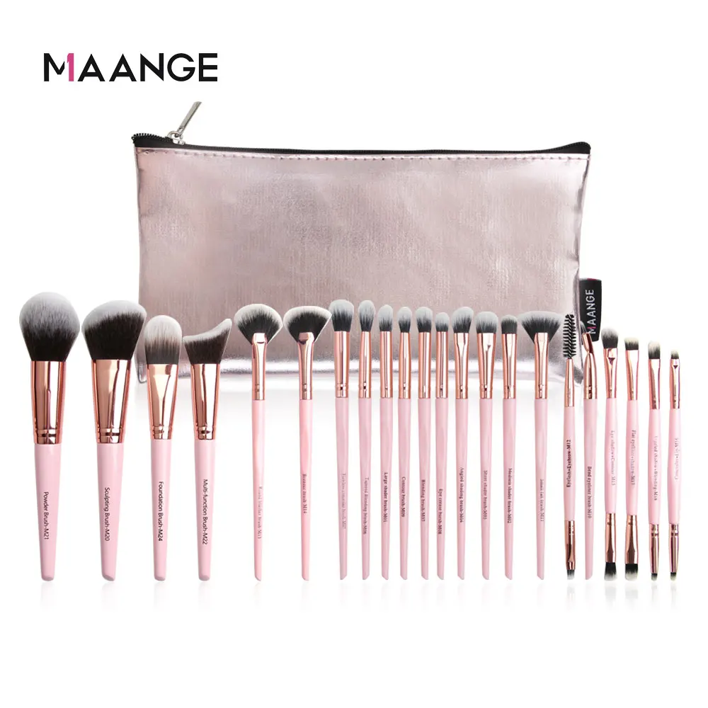 MAANGE 6-22 шт./компл. розовый набор кистей для макияжа с сумкой косметический
