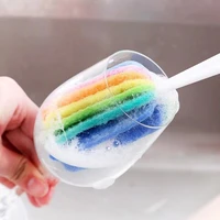 brush scrubber with handle cleaning utensils brush glass tools colorful detachable bottle cup mug glass washing sponge brush