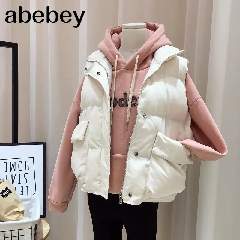 Женский зимний жилет без рукавов зимняя теплая безрукавка с подкладкой из