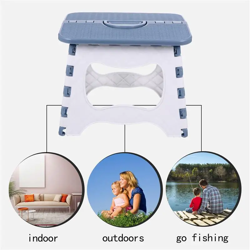 

1 Unidad Portable Bathroom Folding Stool Plastic Bathroom Stool Outdoor Fishing Chair Train Small Bench Indoor Plastic Folding