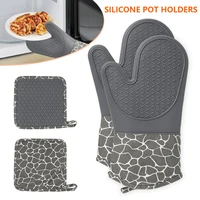 kitchen non slip silicone oven gloves mitt waterproof heat resistant kitchen gloves bbq oven gloves for barbecue cooking baking