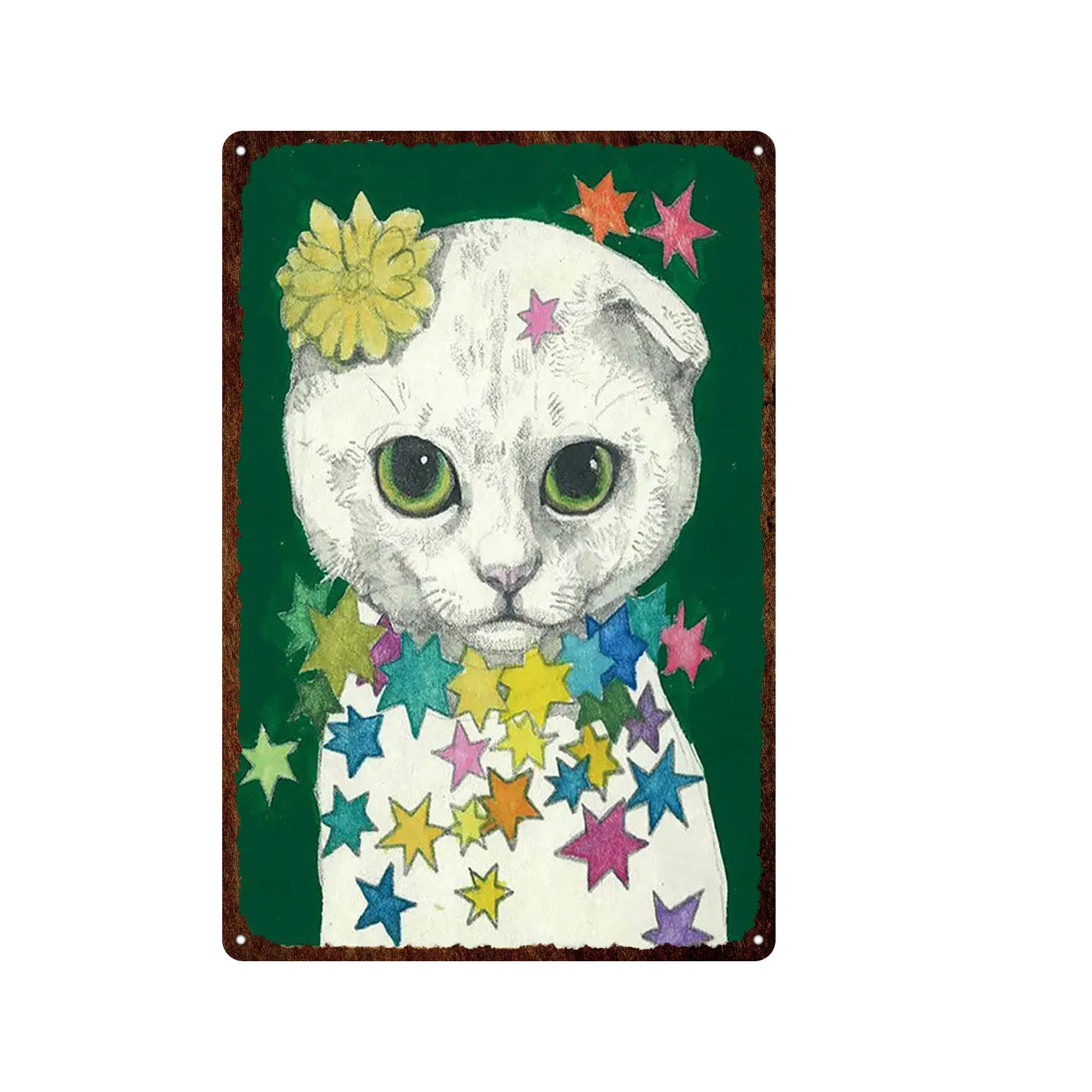 

Cute Cartoon Cat Tin Sign Modern Home Decoration Animals Metal Plaque Children Room Pet Shop Wall Decoration Retro Iron Poster
