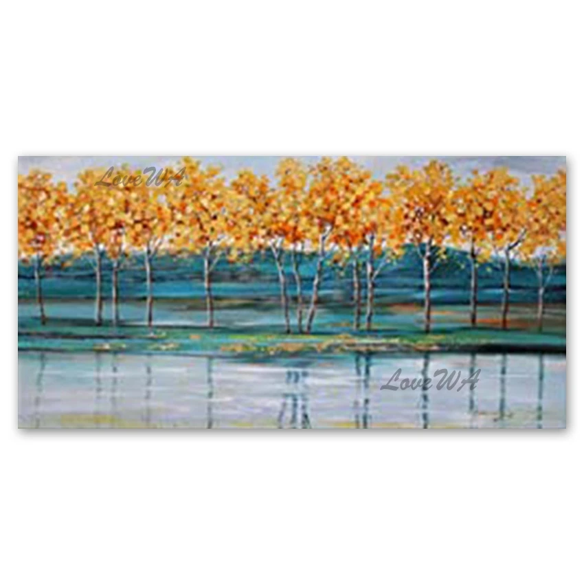 

Outdoor Forest Trees Landscape Oil Painting Picture Art Hot Selling 100% Hand-painted Artwork Panel Set Wall Art On Canvas