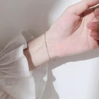 Женский браслет-цепочка ANENJERY, Изысканный тонкий браслет с защитой от аллергии серебряного цвета, S925, Подарочный S-B399